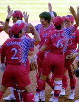High fives all around after early win over China